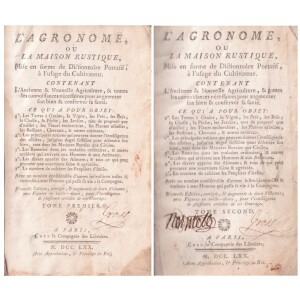 146. Agronomija 2 tomai 1770