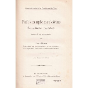 181. Lietuvių pasakos apie paukščius, 1912