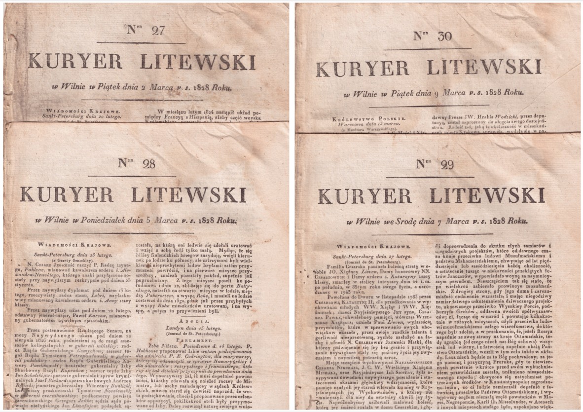 218. Kuryer Litewski 4 vnt. 1828