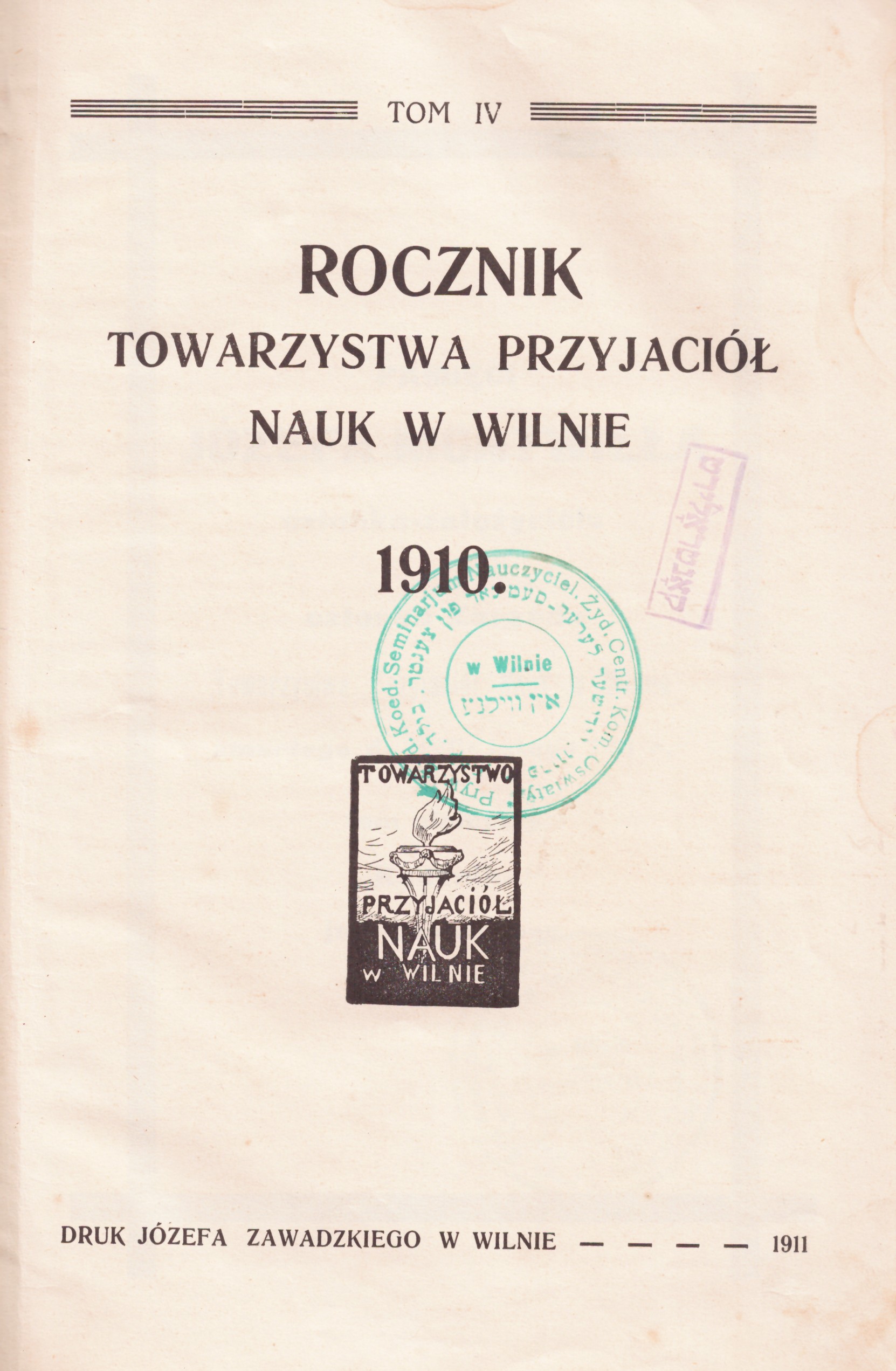 227. Vilniaus mokslo draugijos metraštis 1910