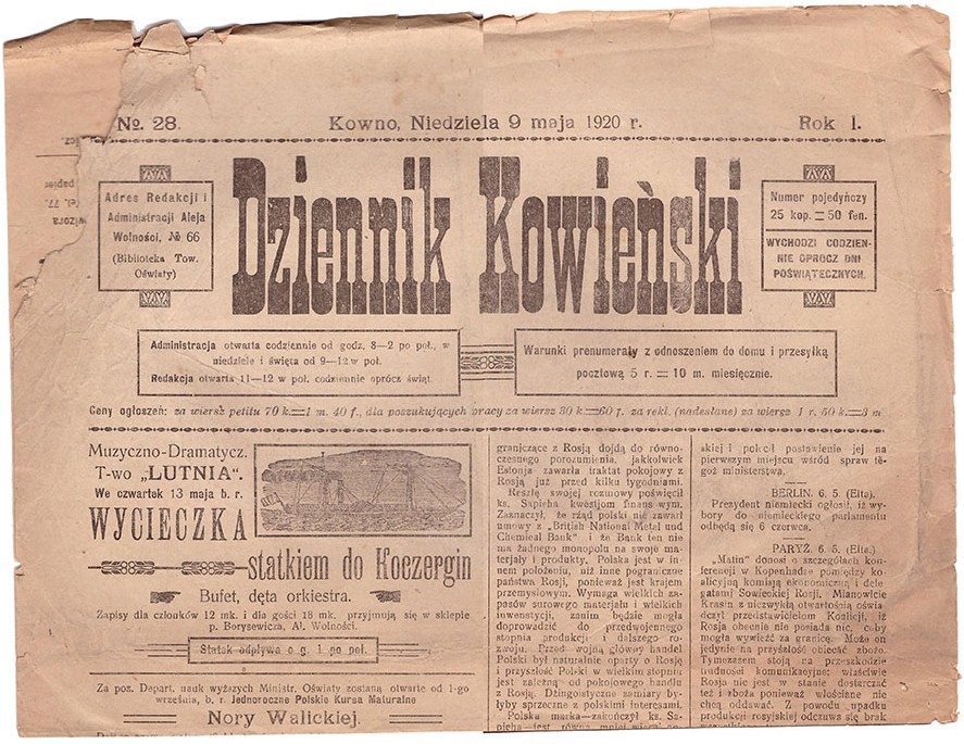 228. Dziennik Kowieński 1920