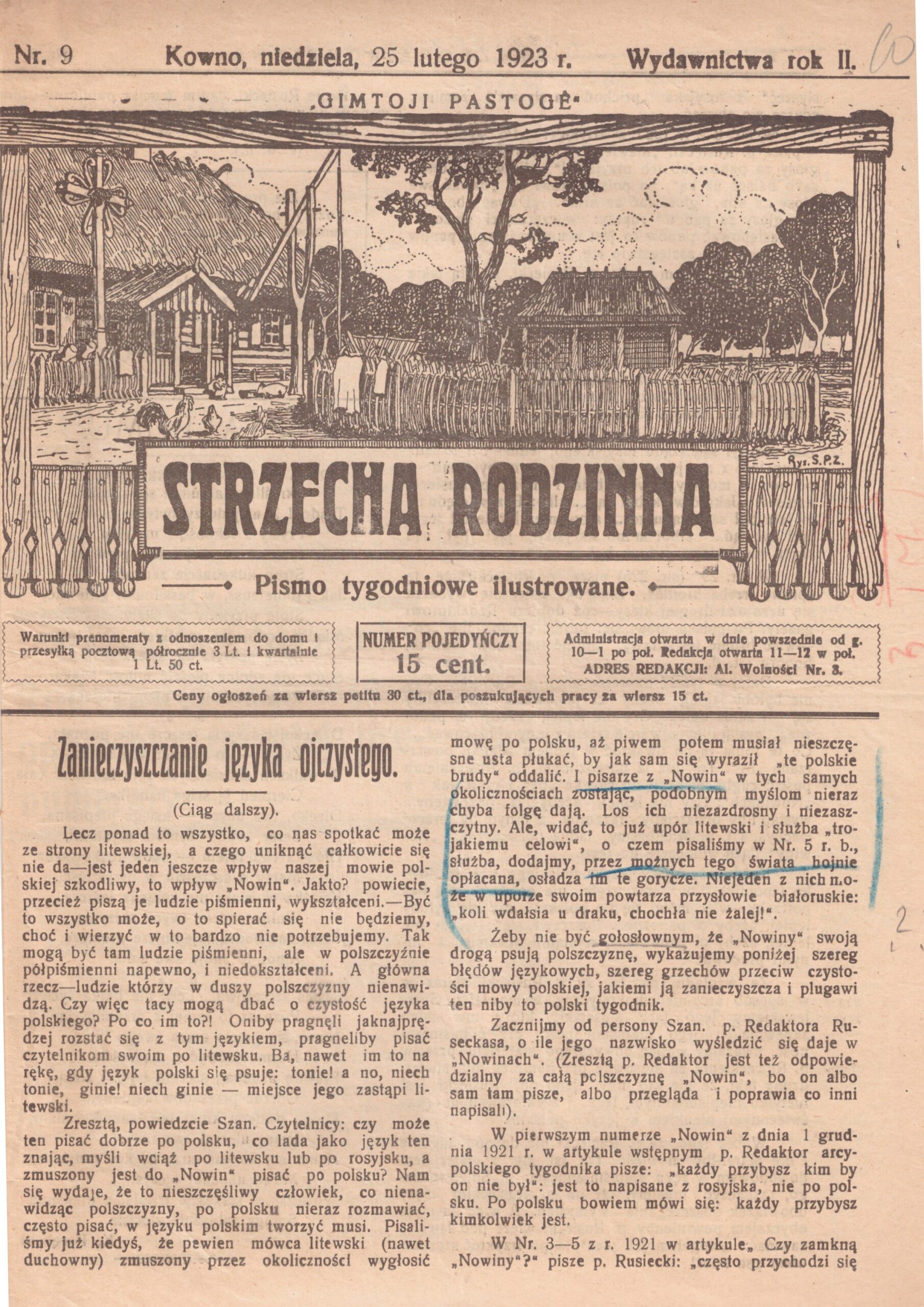230. Strzecha Rodzinna 1923
