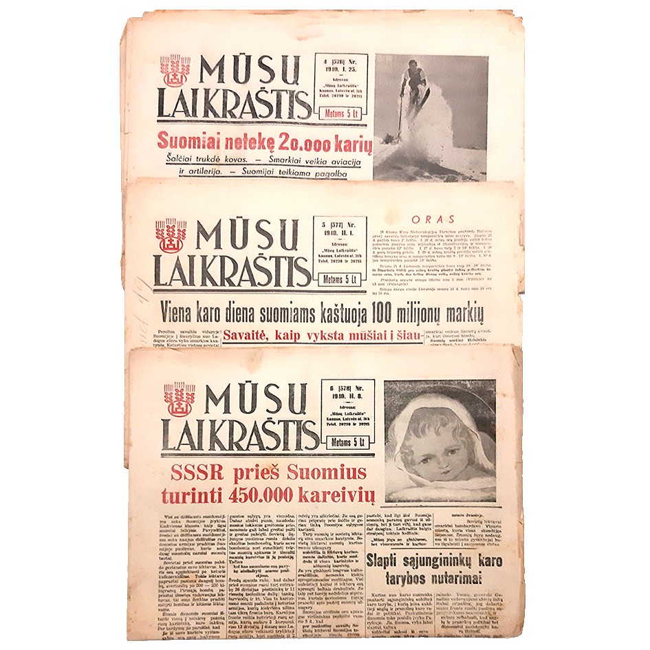 246. Mūsų laikraštis 3 vnt. 1940...