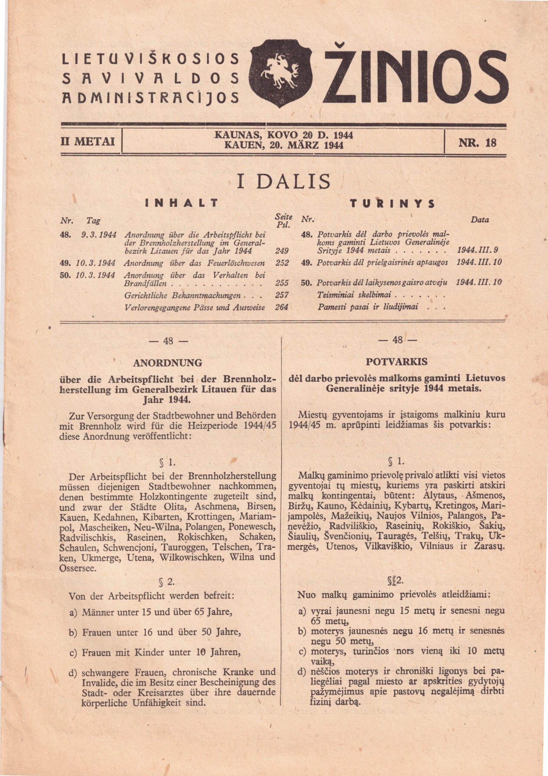 249. Savivaldos žinios, 1944