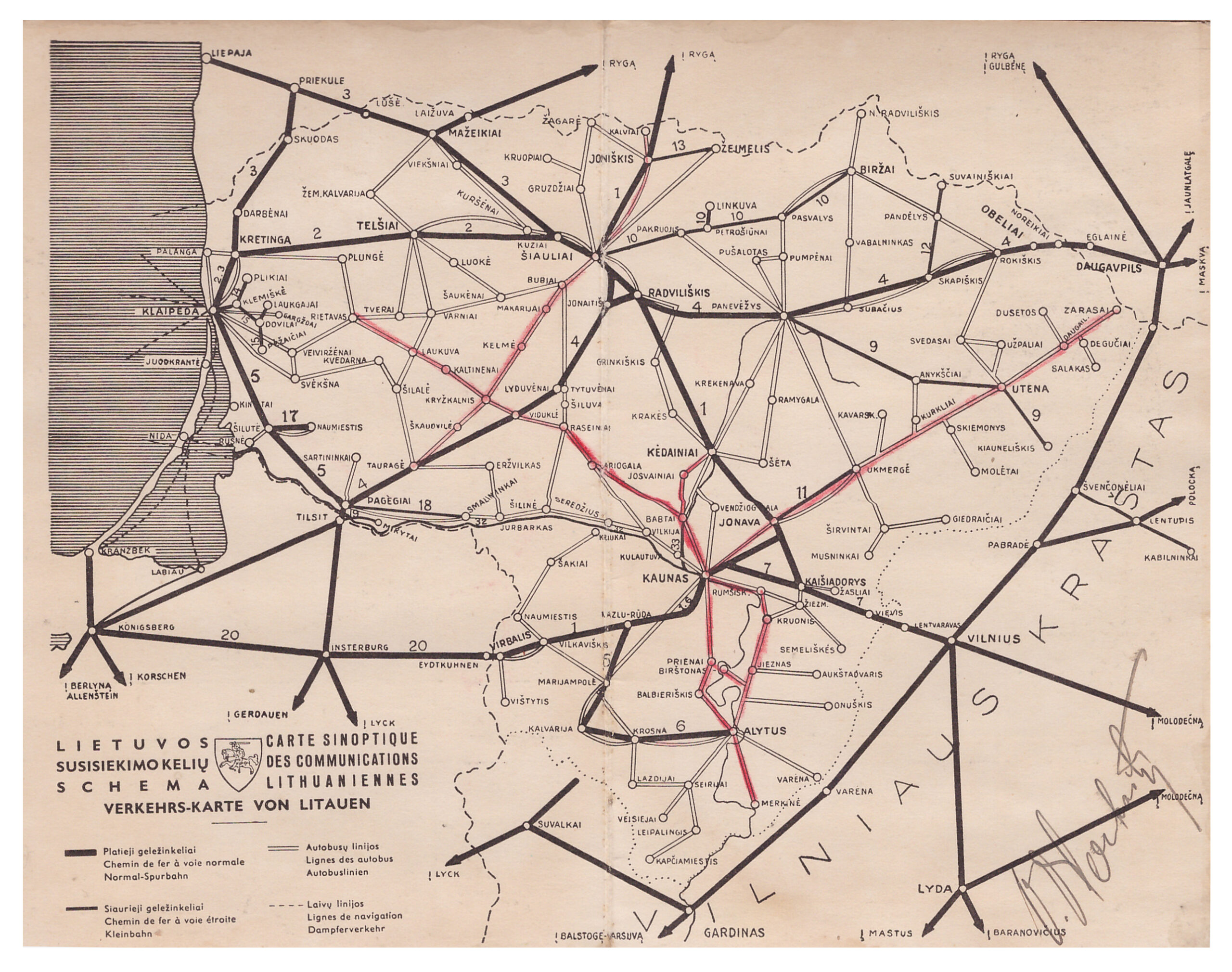 293. Lietuvos Susisiekimo Kelių Schema