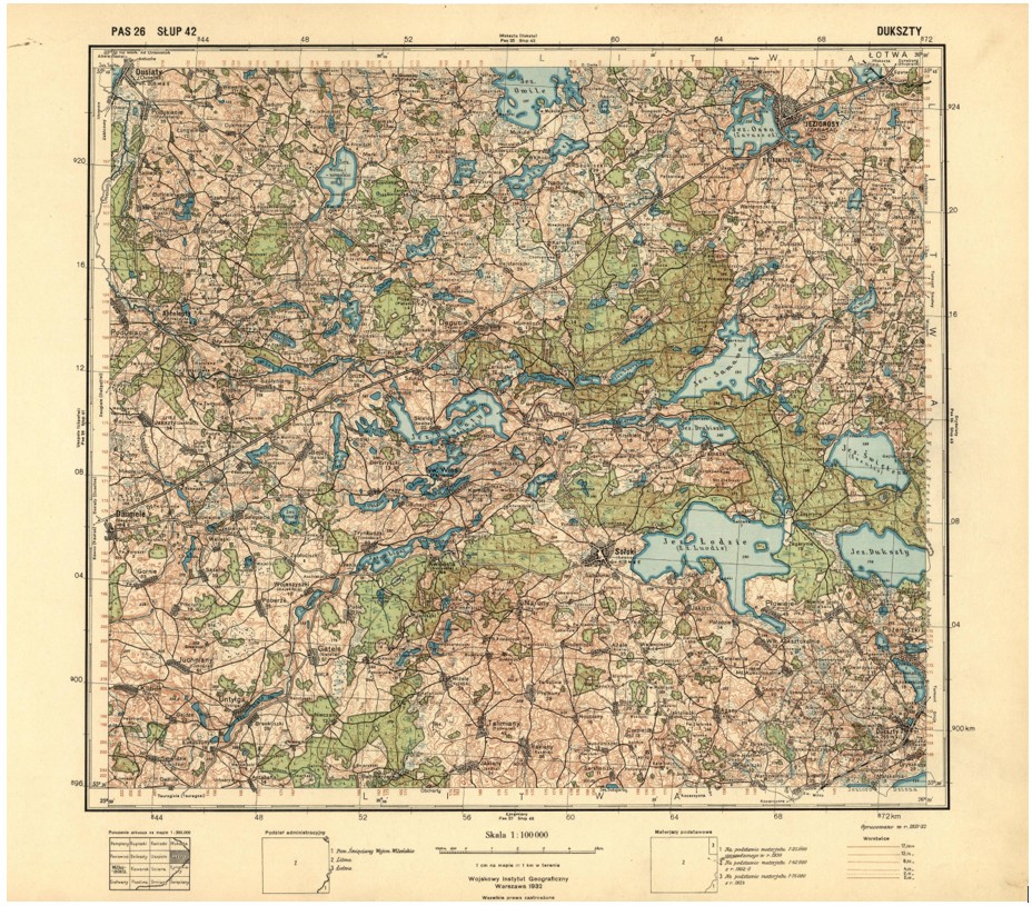 297. Dūkšas Salakas Zarasai Antalieptė 1932