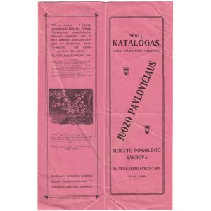 323. Sėklų katalogas ir kainininkas 1910