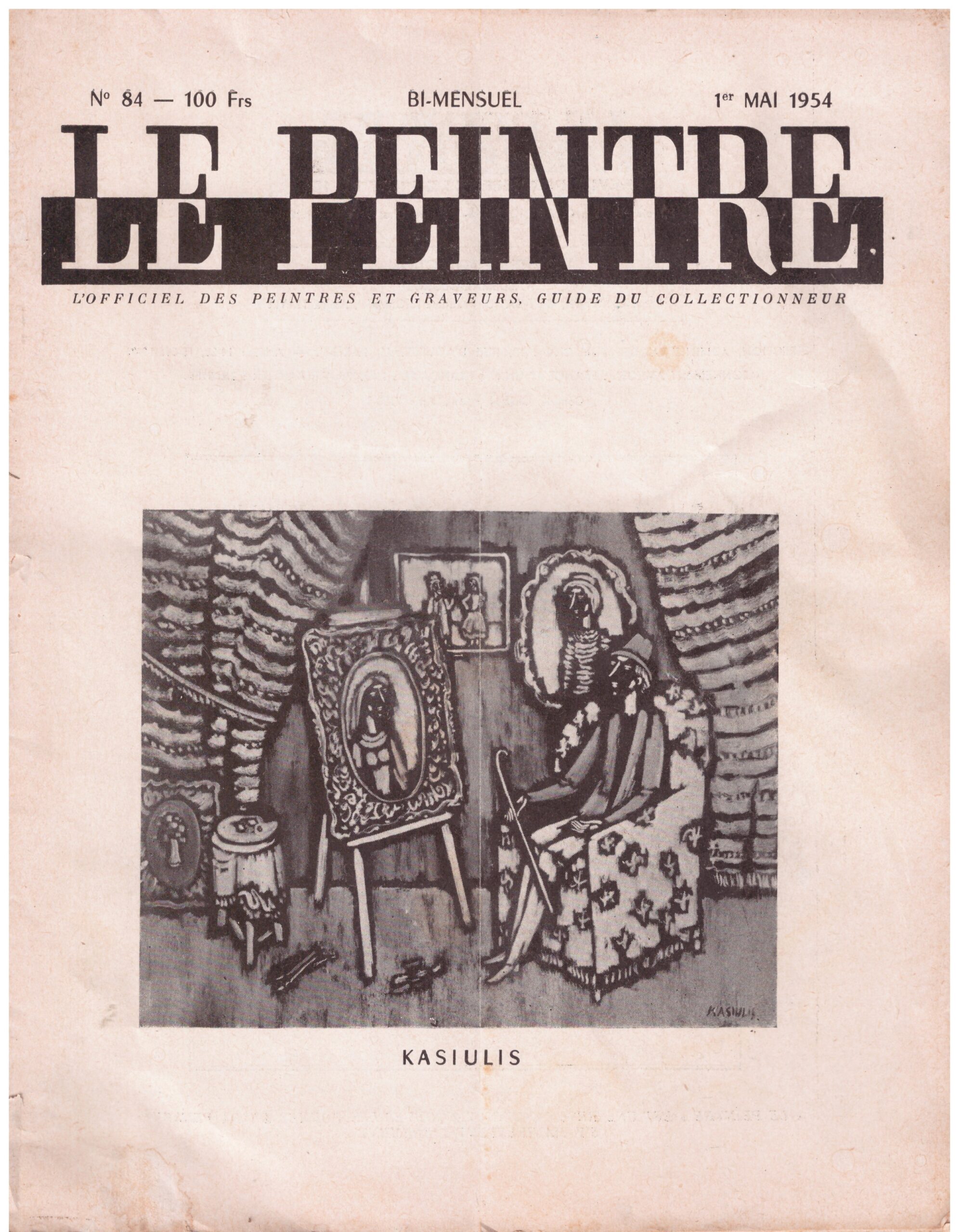 336. V. Kasiulis žurnalo viršelyje 1954