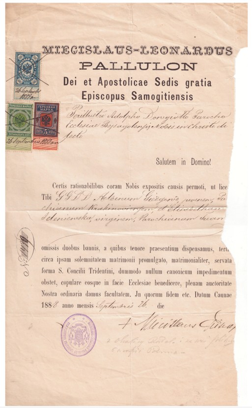 345. Mečislovas Paliulionis Žemaičių vyskupas 1888