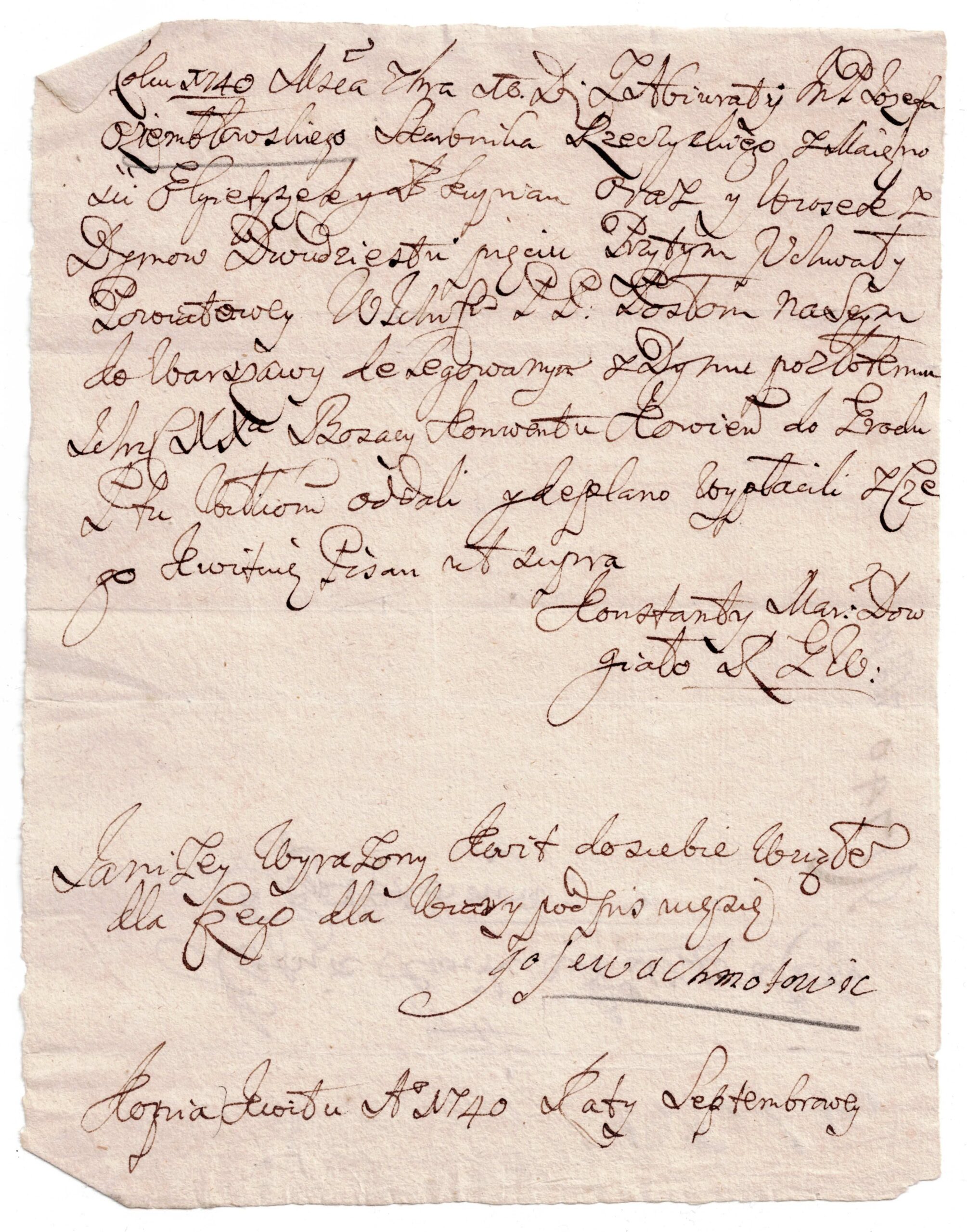 380. LDK mokesčių kvitas 1740