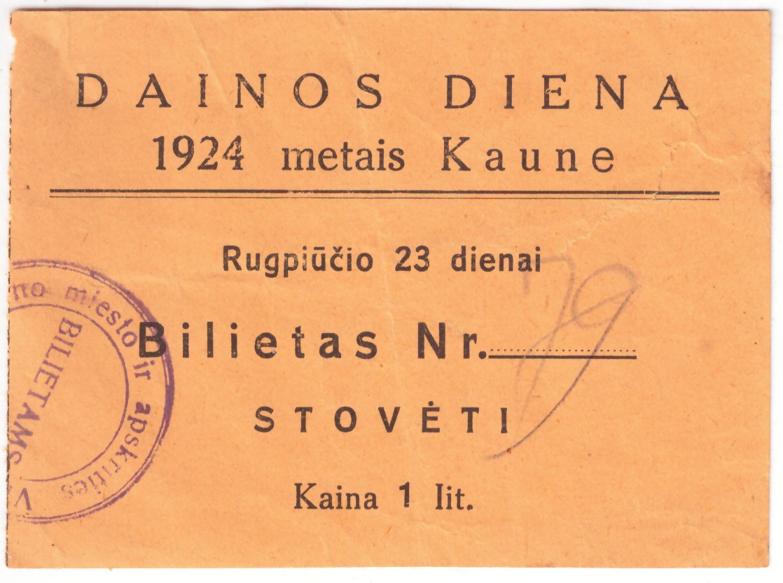 395. I-oji Dainų šventė 1924