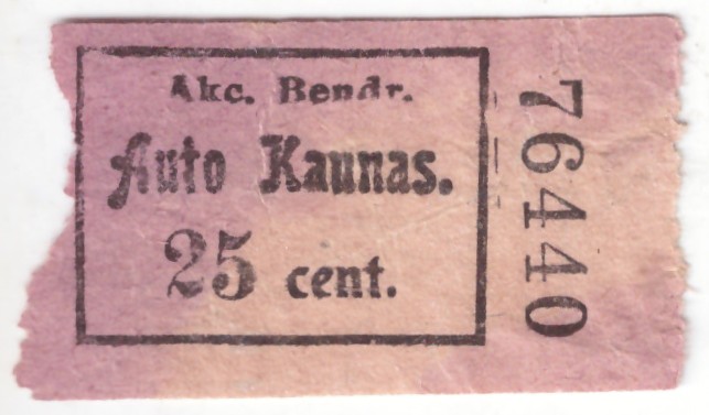 397. Kaunas AUTO 25 centai 1925