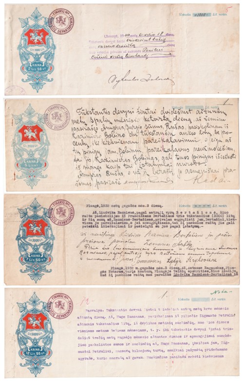 406. Vekseliai 4 vnt. dideli nominalai...