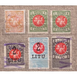 412. Žyminiai ženklai 6 vnt. 1919 - 1923