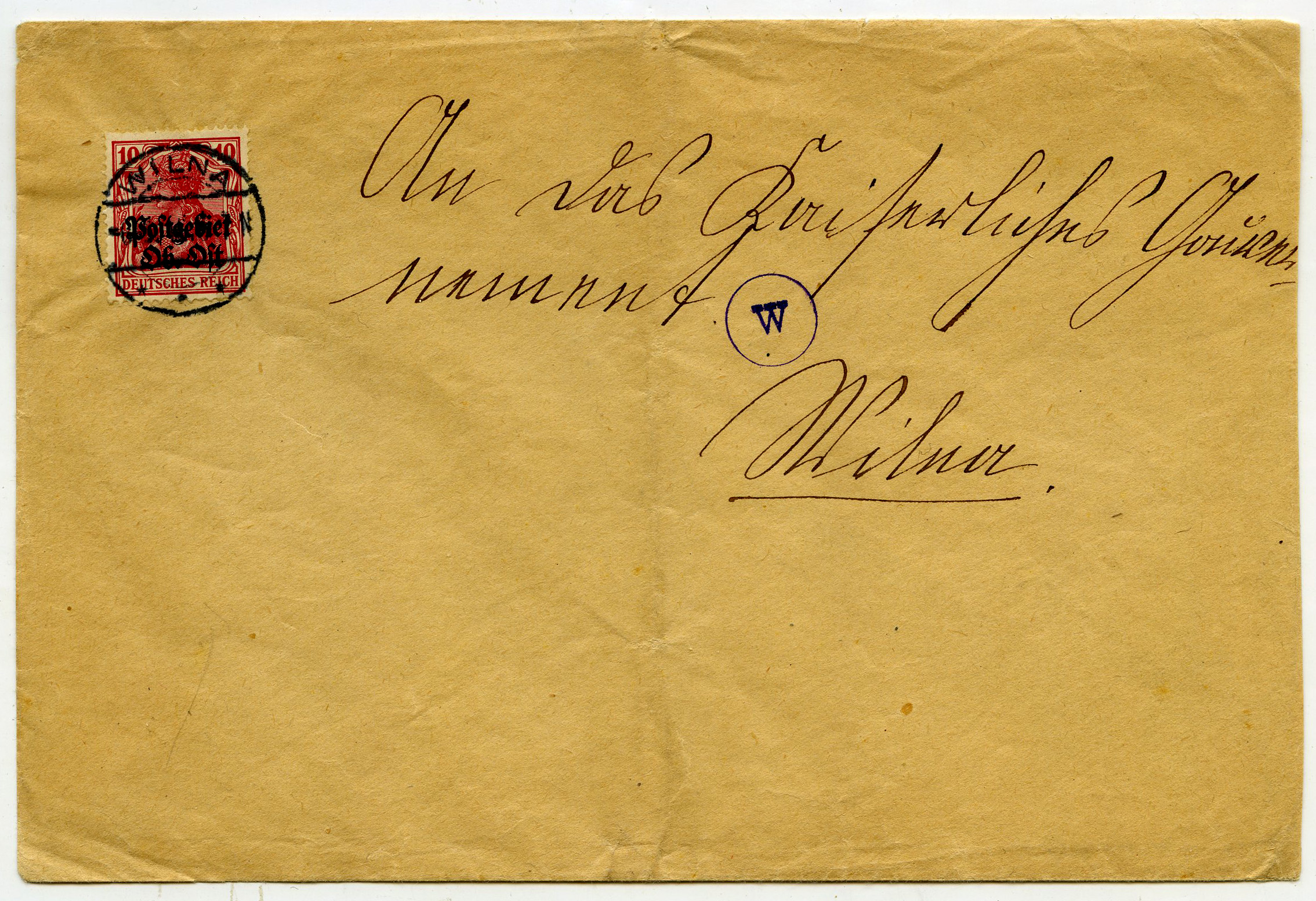 417. Cenzūruotas vokas. Siųstas iš Vilniaus...