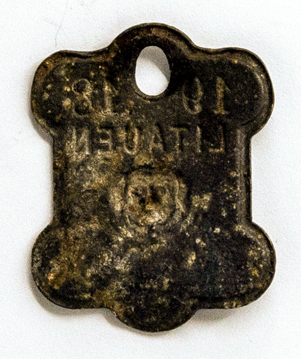 581. Šunų registracijos žetonas 1918